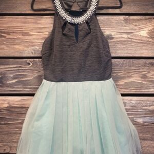 Teeze Me Black and Mint Prom Dress